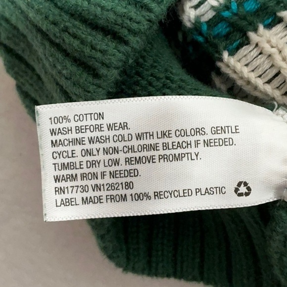 Cherokee Green Knit Cardigan with Moose Design - Picture 6 of 6